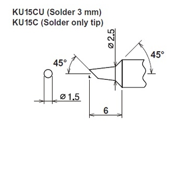 ปลายหัวแร้ง Cera cote kunoichi ku15cu solder 3mm ku15c solder tip